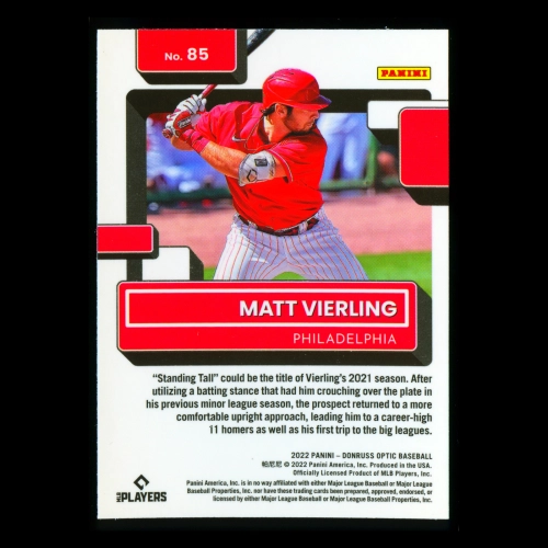 Matt Vierling RR RC 2022 Donruss Optic Rated Rookie Phillies