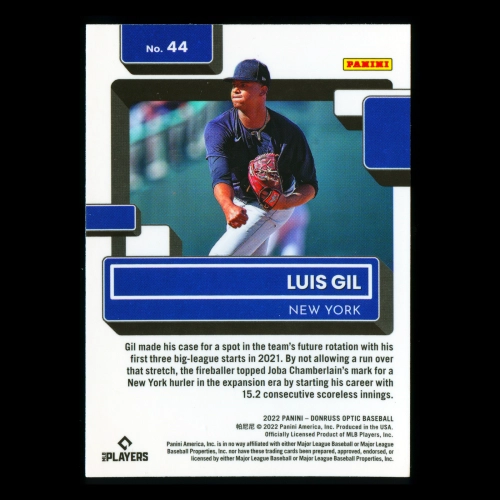 Luis Gil RR RC 2022 Donruss Optic Rated Rookie Yankees