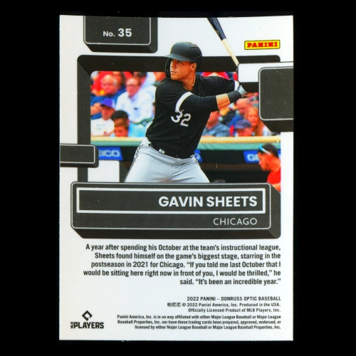 Gavin Sheets RR RC 2022 Donruss Optic Rated Rookie White Sox