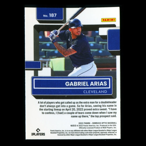Gabriel Arias RR RC 2022 Donruss Optic Rated Rookie Guardians