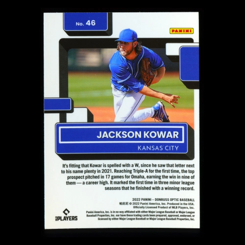 Jackson Kowar RR RC 2022 Donruss Optic Rated Rookie Royals