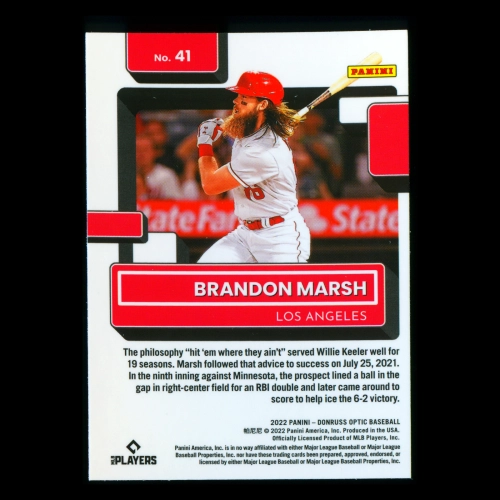 Brandon Marsh RR RC 2022 Donruss Optic Rated Rookie Angels