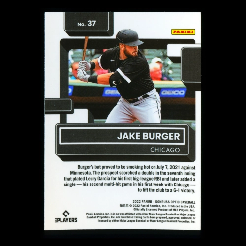 Jake Burger RR RC 2022 Donruss Optic Rated Rookie White Sox
