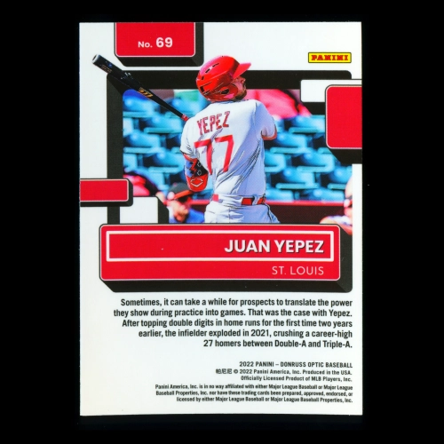 Juan Yepez RR RC 2022 Donruss Optic Rated Rookie Cardinals