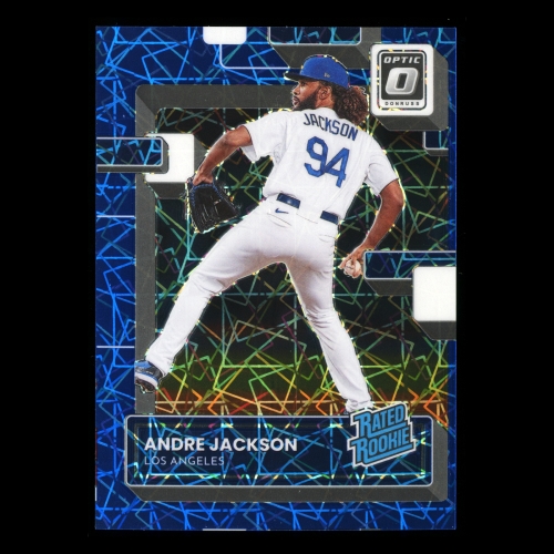 Andre Jackson RR RC 2022 Donruss Optic Blue Velocity Rated Rookie Dodgers 10/99