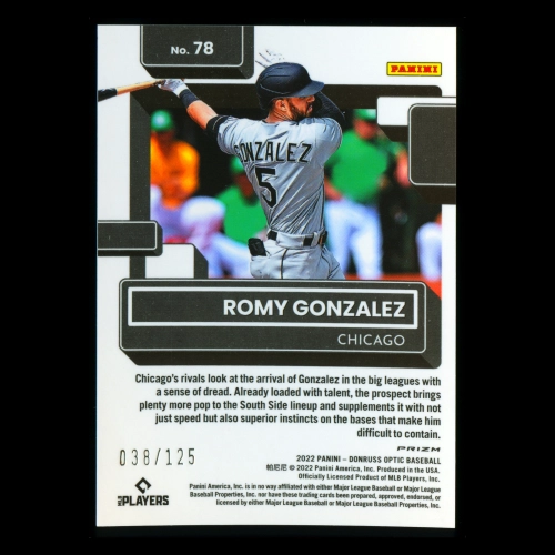 Romy Gonzalez RR RC 2022 Donruss Optic Orange Rated Rookie White Sox 038/125