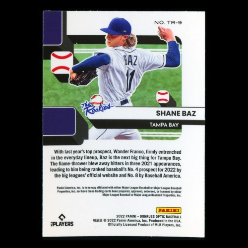Shane Baz 2022 Donruss Optic The Rookies Rays
