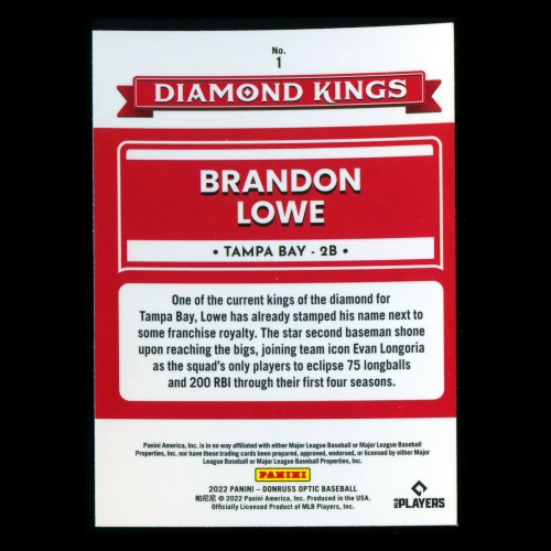 Brandon Lowe 2022 Donruss Optic Diamond Kings Rays