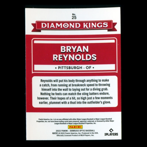 Bryan Reynolds 2022 Donruss Optic Diamond Kings Pirates