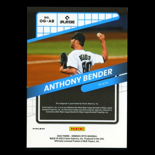 Anthony Bender 2022 Donruss Optic Optigraphs Holo Marlins 