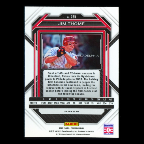 Jim Thome 2023 Panini Prizm Silver Phillies