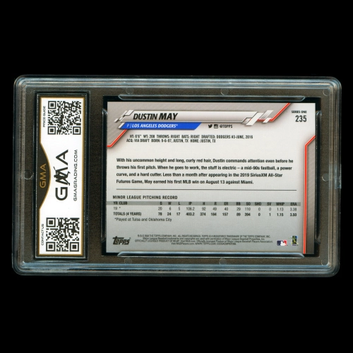 Dustin May RC 2020 Topps Rookie Dodgers #235 Gem MT 10