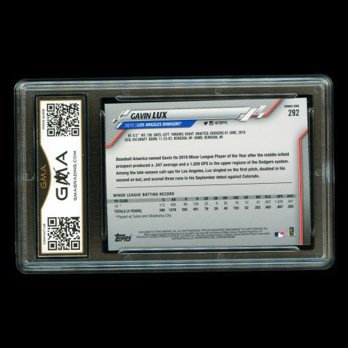 Gavin Lux RC 2020 Topps Rookie Dodgers #292 Gem MT 10