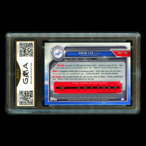 Gavin Lux 2019 Bowman Chrome Prospects Dodgers #130 Gem MT 10