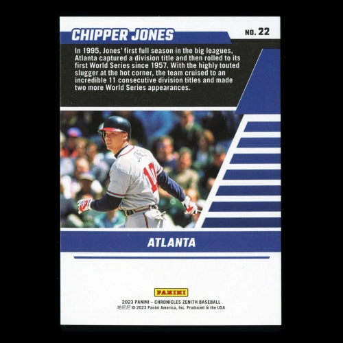Chipper Jones 2023 Panini Chronicles Zenith Blue Braves 34/99