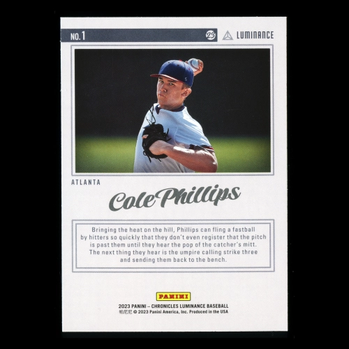Cole Phillips 2023 Panini Chronicles Luminance Braves