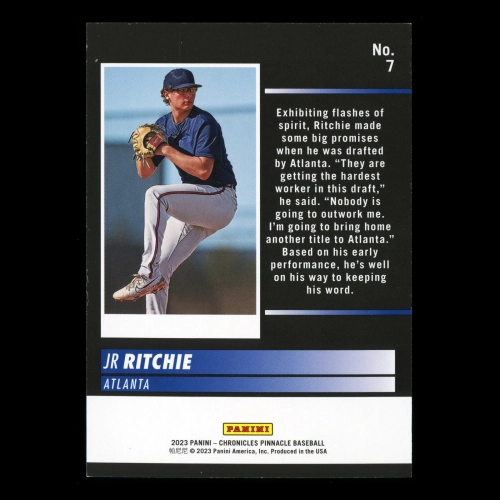 JR Ritchie 2023 Panini Chronicles Pinnacle Red Braves 065/100