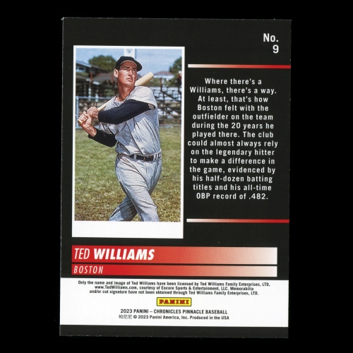 Ted Williams 2023 Panini Chronicles Pinnacle Red Sox