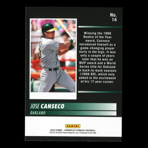 Jose Canseco 2023 Panini Chronicles Pinnacle Athletics