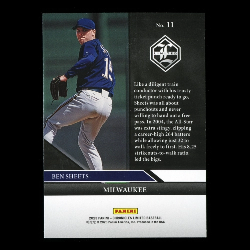 Ben Sheets 2023 Panini Chronicles Limited Brewers