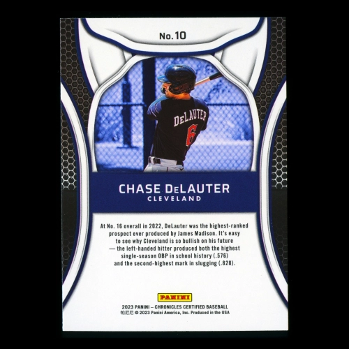 Chase DeLauter 2023 Panini Chronicles Certified Indians