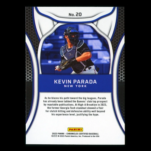 Kevin Parada 2023 Panini Chronicles Certified Mets