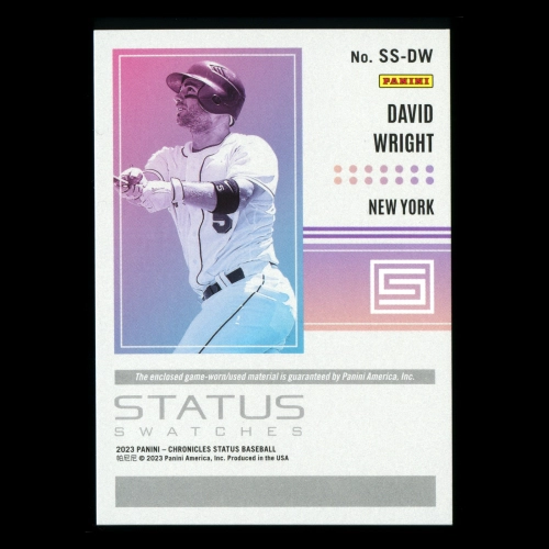 David Wright 2023 Panini Chronicles Status Swatches Gold Mets 45/99