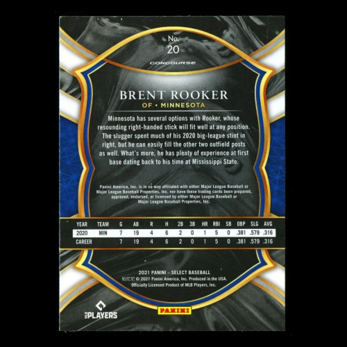 Brent Rooker RC 2021 Select Rookie Twins
