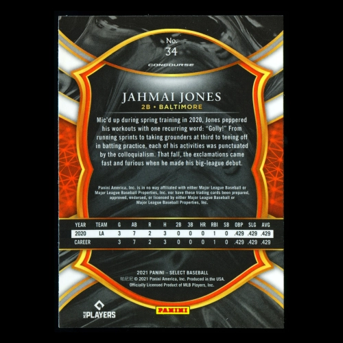 Jahmai Jones RC 2021 Select Rookie Orioles