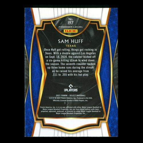 Sam Huff RC 2021 Select PRM Rookie Rangers
