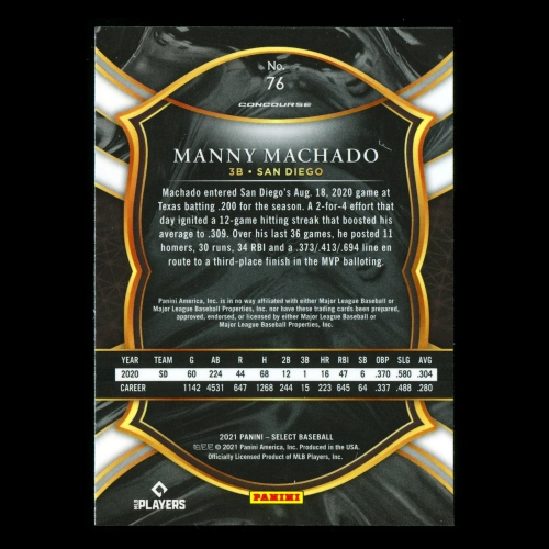 Manny Machado 2021 Select Padres