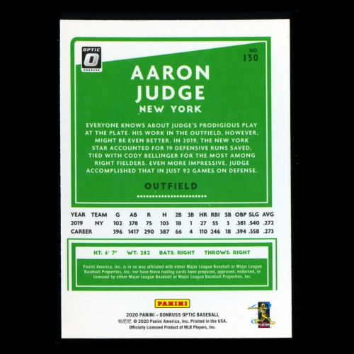 Aaron Judge 2020 Donruss Optic Yankees