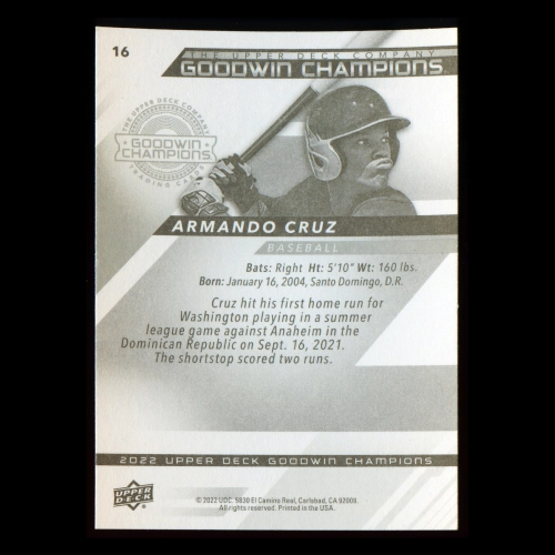 Armando Cruz 2022 Upper Deck Goodwin Champions Nationals