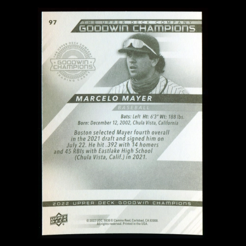 Marcelo Mayer 2022 Upper Deck Goodwin Champions Red Sox
