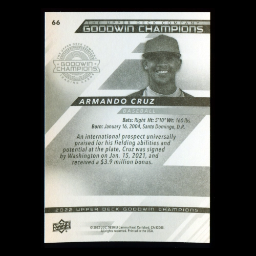 Armando Cruz 2022 Upper Deck Goodwin Champions Nationals