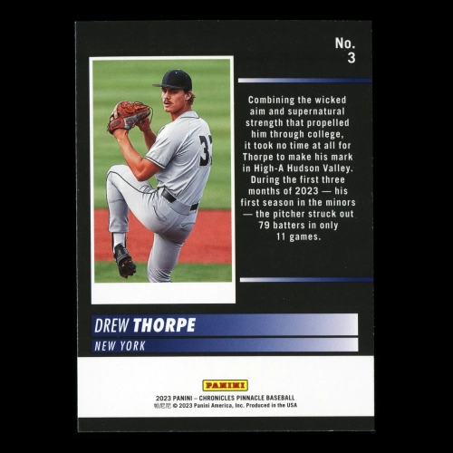 Drew Thorpe 2023 Panini Chronicles Pinnacle Yankees
