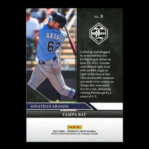 Jonathan Aranda 2023 Panini Chronicles Limited Rays