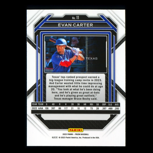 Evan Carter 2023 Panini Prizm Rangers