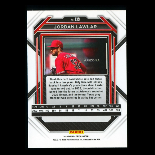 Jordan Lawlar 2023 Panini Prizm Diamondbacks