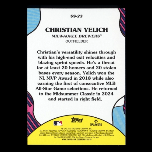 Christian Yelich 2025 Topps Summer Superstars Brewers