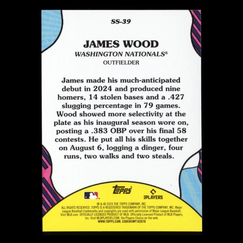 James Wood RC 2025 Topps Summer Superstars Rookie Nationals