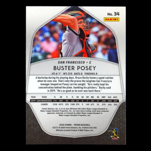 Buster Posey 2020 Prizm Giants