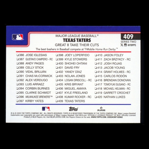 Gunnar Henderson 2025 Topps Checklist Orioles