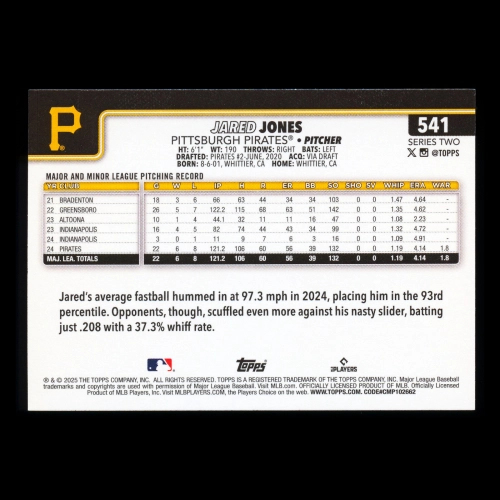 Jared Jones 2025 Topps Future Stars Pirates