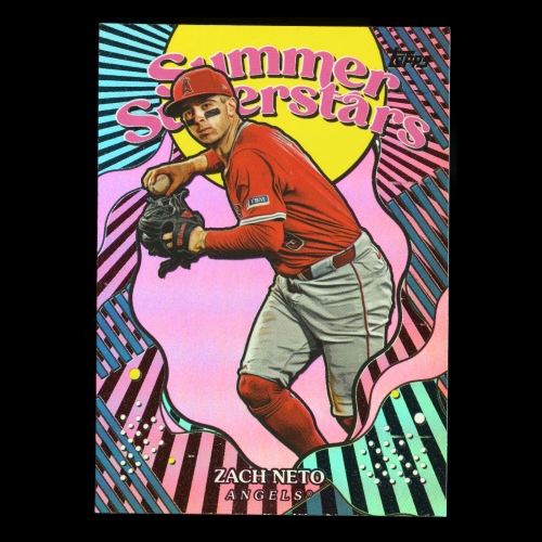 Zach Neto 2025 Topps Summer Superstars Pink Foil Angels