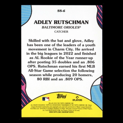 Adley Rutschman 2025 Topps Summer Superstars Orioles