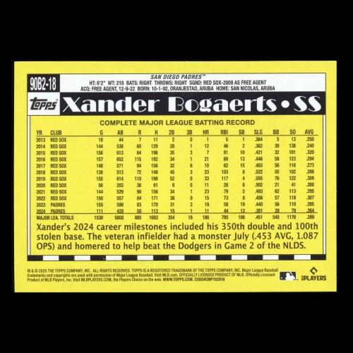 Xander Bogaerts 2025 Topps '90 Topps Series 2 Retro Padres