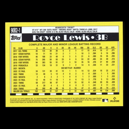 Royce Lewis 2025 Topps '90 Topps Series 2 Retro Twins