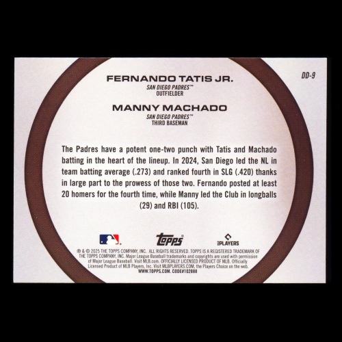 Fernando Tatis Jr. Manny Machado2025 Topps Dynamic Duos Padres