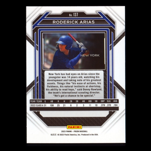 Roderick Arias 2023 Prizm Yankees